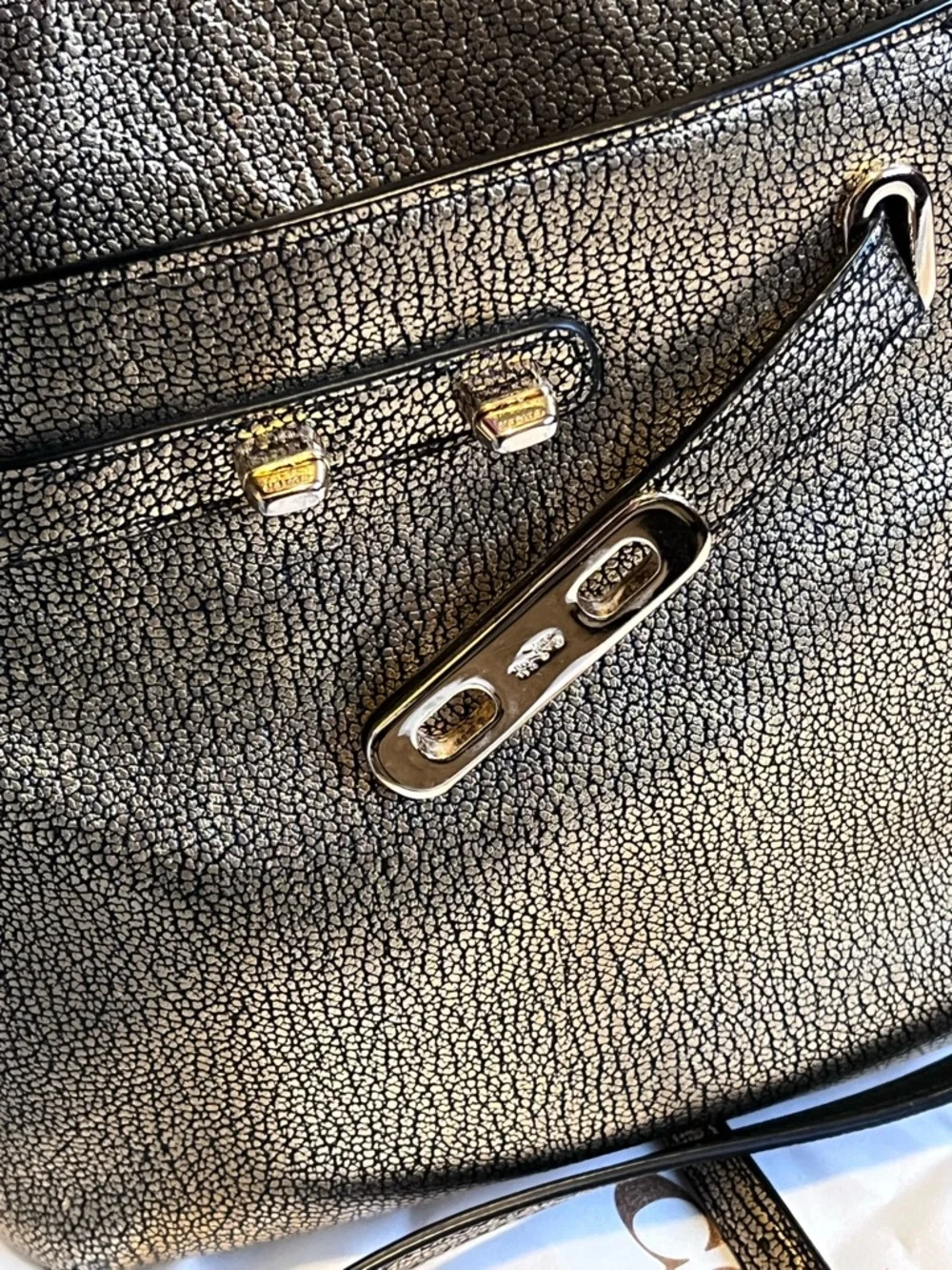 Coach Swagger Swingpack Metallic Gold Crossbody Bag with Turnlock Detail and bag